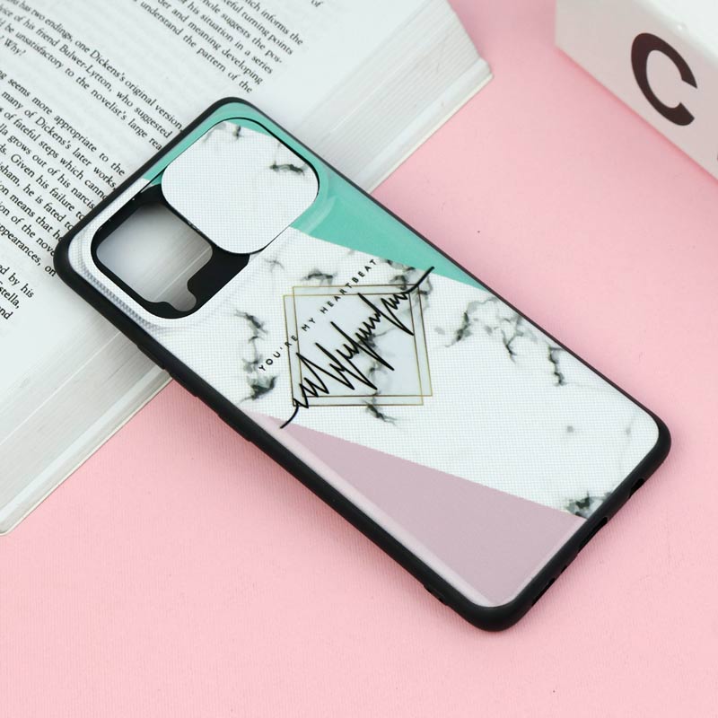 قاب طرحدار محافظ لنز دار کشویی Pink سامسونگ Samsung Galaxy A42 5G