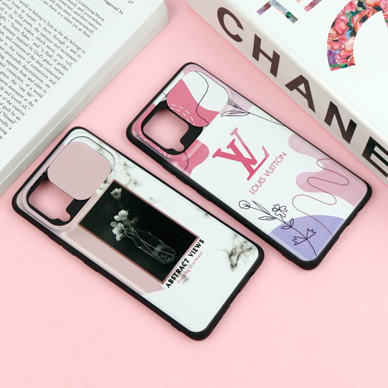 قاب طرحدار محافظ لنز دار کشویی Pink سامسونگ Samsung Galaxy A42 5G