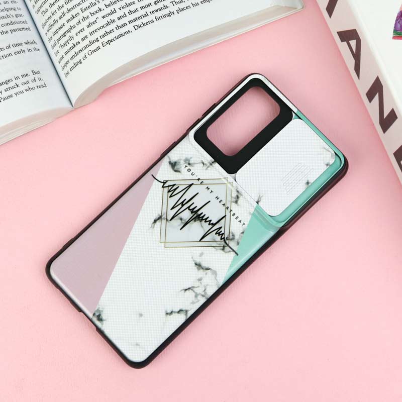 قاب طرحدار محافظ لنز دار کشویی Pink سامسونگ S20 FE