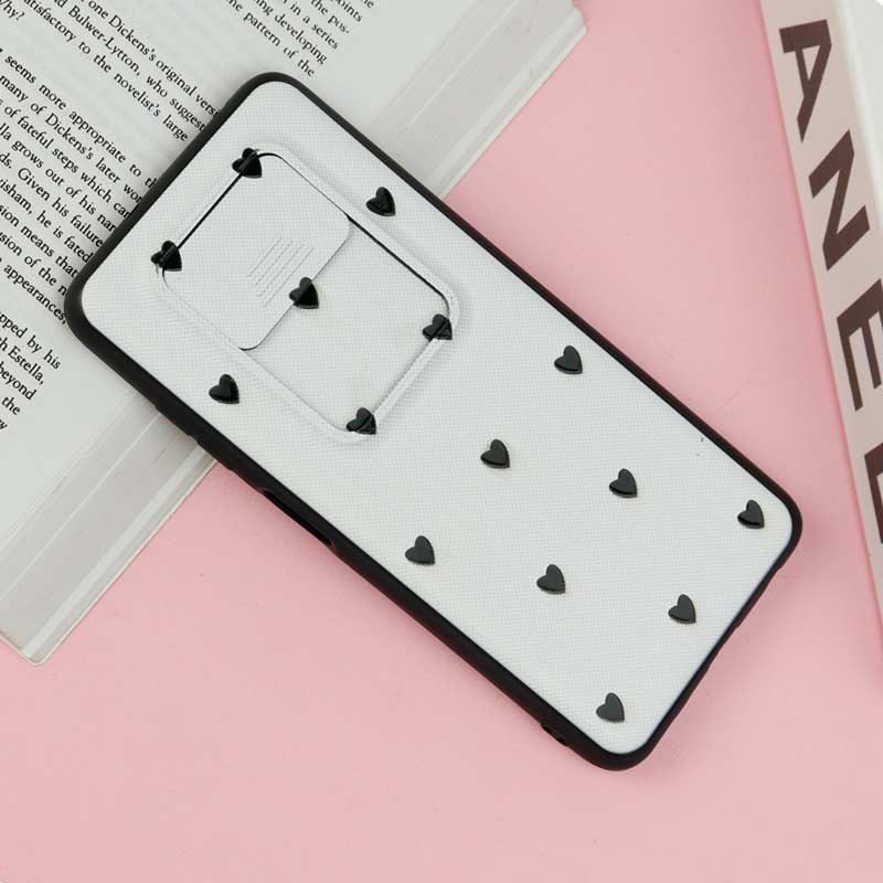 قاب طرحدار محافظ لنز دار کشویی قلبی شیائومی Poco X3