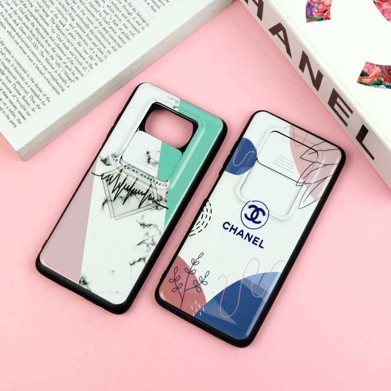 قاب طرحدار محافظ لنز دار کشویی Pink شیائومی Poco X3