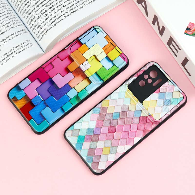 قاب طرحدار محافظ لنز دار کشویی آبرنگی شیائومی Redmi Note 10 / Note 10s