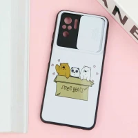 قاب طرحدار محافظ لنز دار کشویی کله فندقی شیائومی Redmi Note 10 / Note 10s