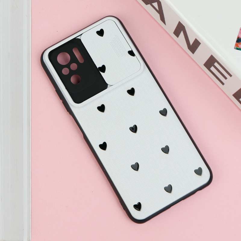 قاب طرحدار محافظ لنز دار کشویی قلبی شیائومی Redmi Note 10 / Note 10s