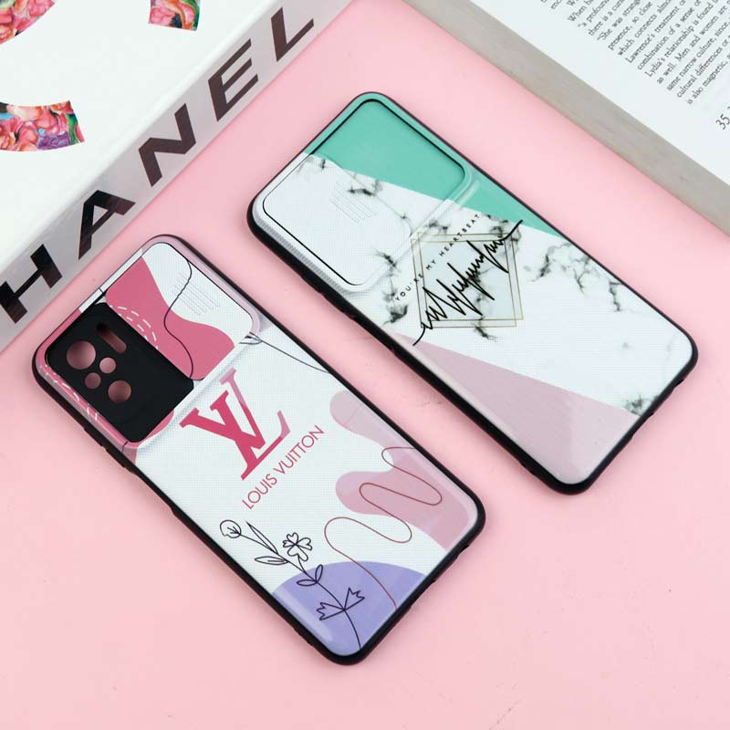 قاب طرحدار محافظ لنز دار کشویی Pink شیائومی Redmi Note 10 / Note 10s