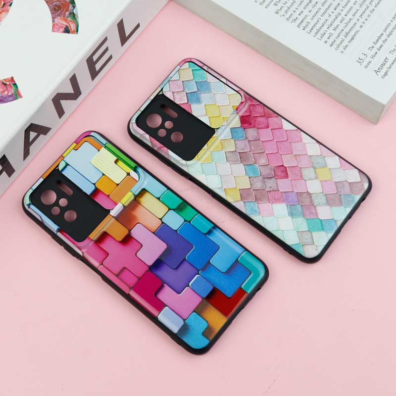 قاب طرحدار محافظ لنز دار کشویی آبرنگی شیائومی Redmi Note 10 / Note 10s