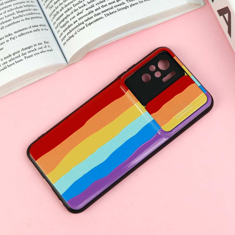 قاب طرحدار محافظ لنز دار کشویی آبرنگی شیائومی Redmi Note 10 / Note 10s