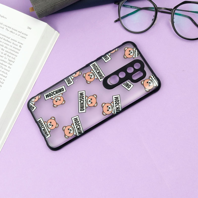 قاب PC مات محافظ لنز دار طرح خرسی شیائومی Redmi Note 8 Pro