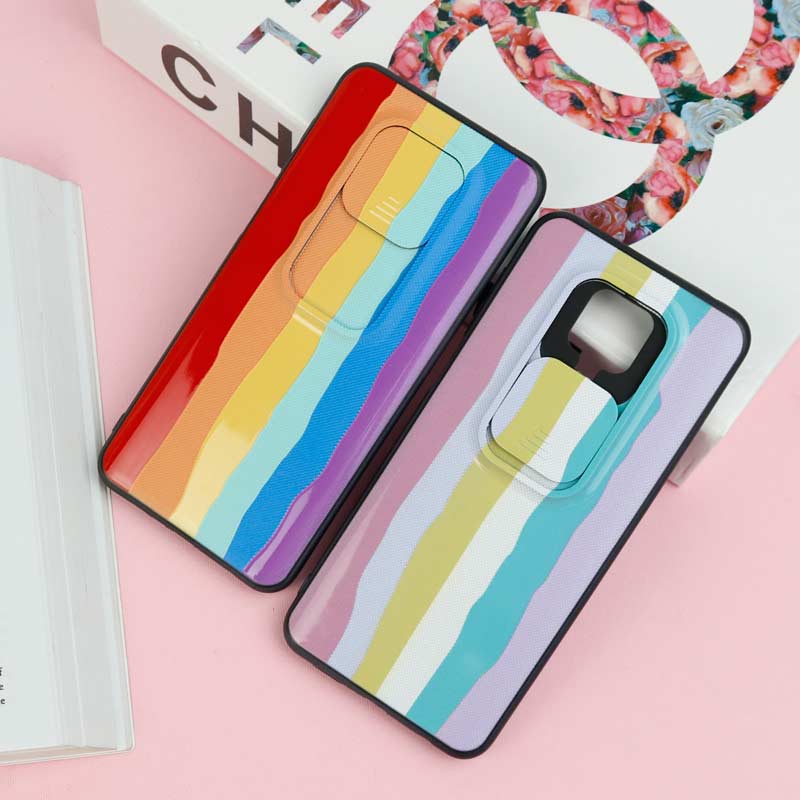 قاب طرحدار محافظ لنز دار کشویی آبرنگی شیائومی Redmi Note 9s / Note 9 Pro