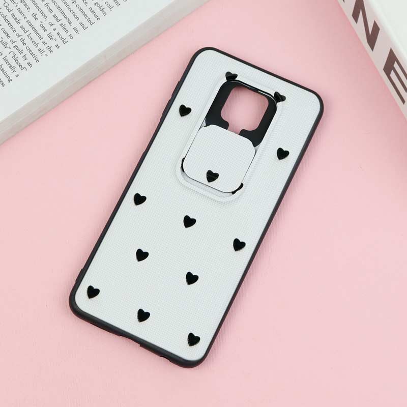 قاب طرحدار محافظ لنز دار کشویی قلبی شیائومی Redmi Note 9s / Note 9 Pro