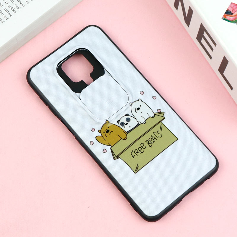 قاب طرحدار محافظ لنز دار کشویی کله فندقی شیائومی Redmi Note 9s / Note 9 Pro