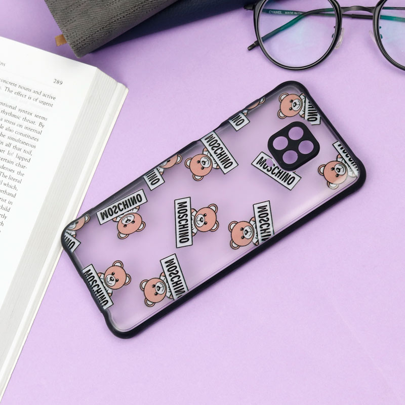 قاب PC مات محافظ لنز دار طرح خرسی شیائومی Redmi Note 9s / Note 9 Pro