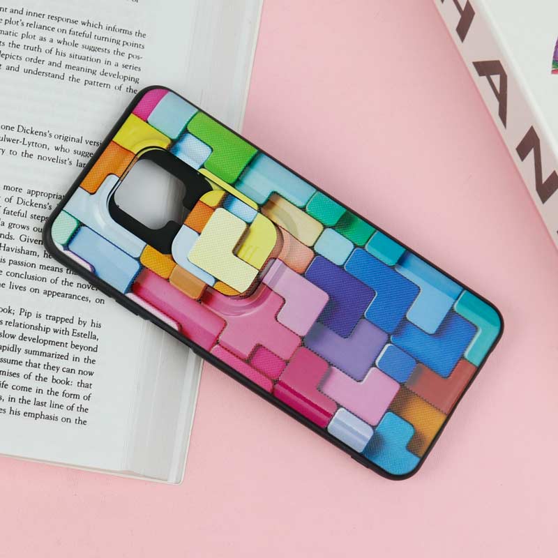 قاب طرحدار محافظ لنز دار کشویی آبرنگی شیائومی Redmi Note 9s / Note 9 Pro