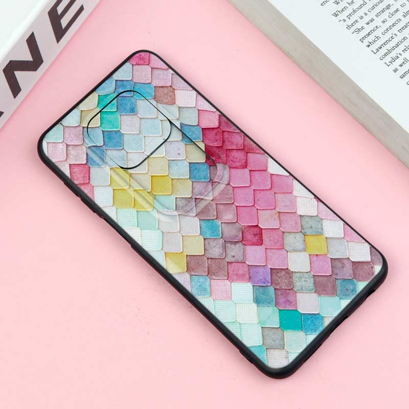 قاب طرحدار محافظ لنز دار کشویی آبرنگی شیائومی Redmi Note 9s / Note 9 Pro