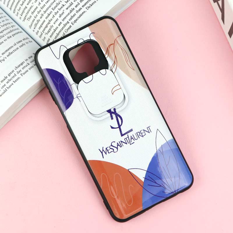 قاب طرحدار محافظ لنز دار کشویی Pink شیائومی Redmi Note 9s / Note 9 Pro