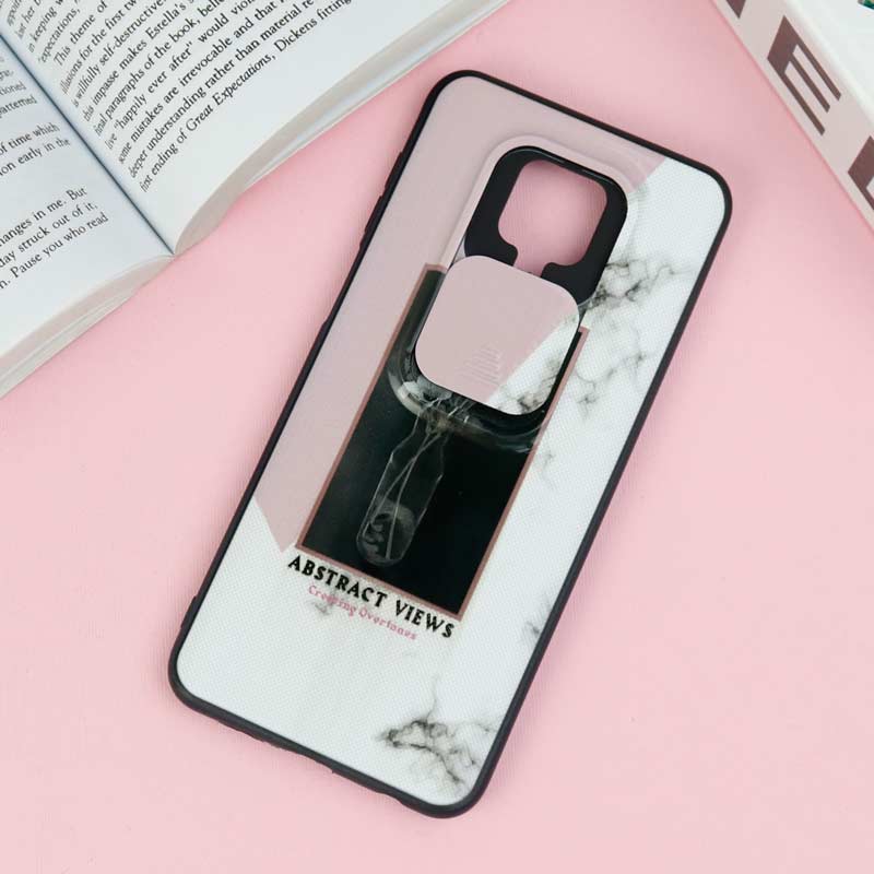 قاب طرحدار محافظ لنز دار کشویی Pink شیائومی Redmi Note 9s / Note 9 Pro