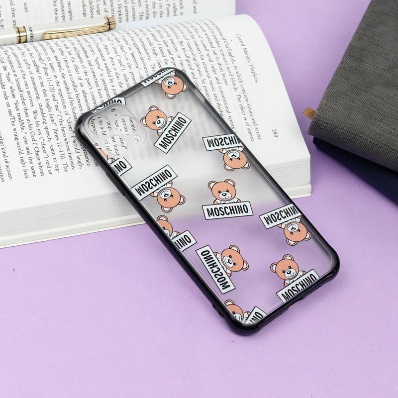 قاب PC مات محافظ لنز دار طرح خرسی آیفون iPhone 11 Pro Max