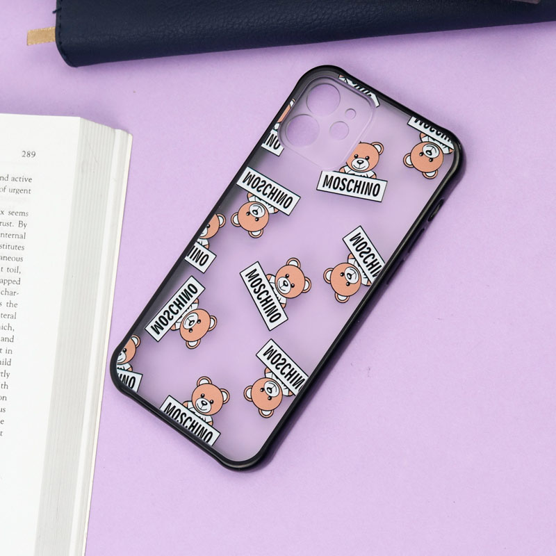 قاب PC مات محافظ لنز دار طرح خرسی آیفون iPhone 12