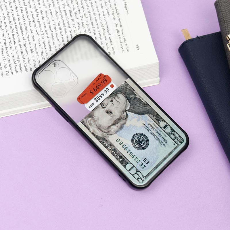 قاب PC مات محافظ لنز دار طرح دلار آیفون iPhone 12 Pro
