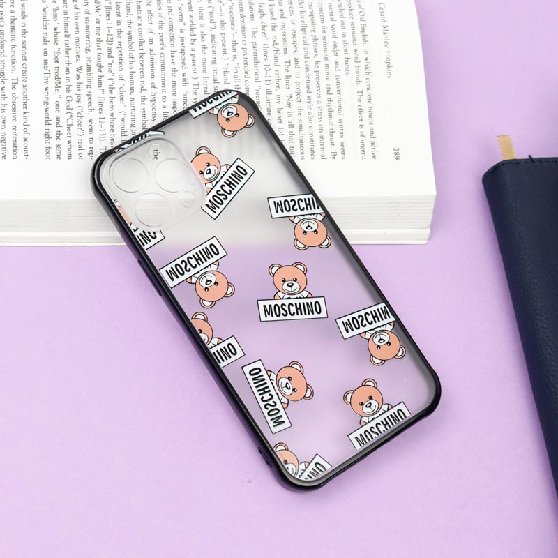 قاب PC مات محافظ لنز دار طرح خرسی آیفون iPhone 12 Pro Max