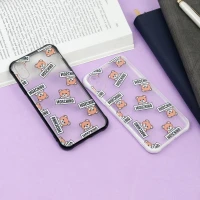 قاب PC مات محافظ لنز دار طرح خرسی آیفون iPhone X/XS