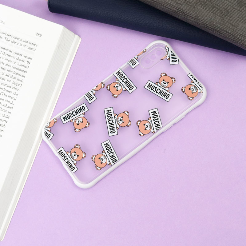 قاب PC مات محافظ لنز دار طرح خرسی آیفون iPhone X/XS