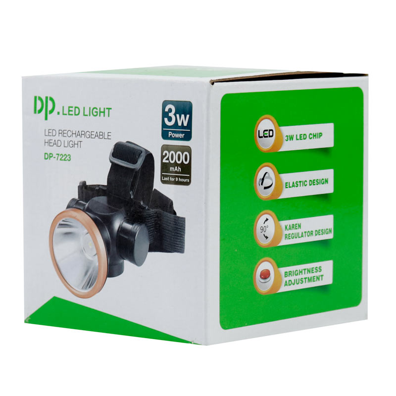 چراغ قوه پیشانی هدلایت شارژی DP.LED Light DP-7223