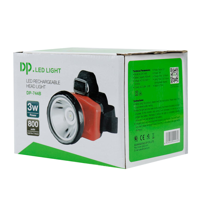 چراغ قوه پیشانی هدلایت شارژی DP.LED Light DP-744B