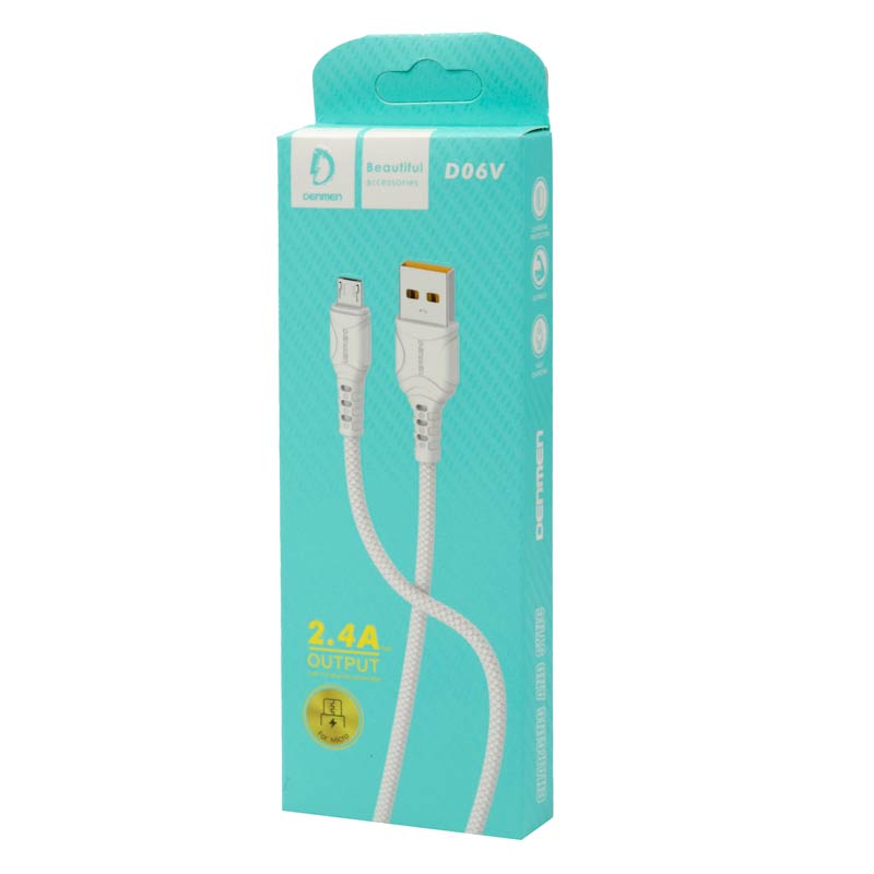 کابل میکرو یو اس بی فست شارژ Denmen D06V 2.4A 1m