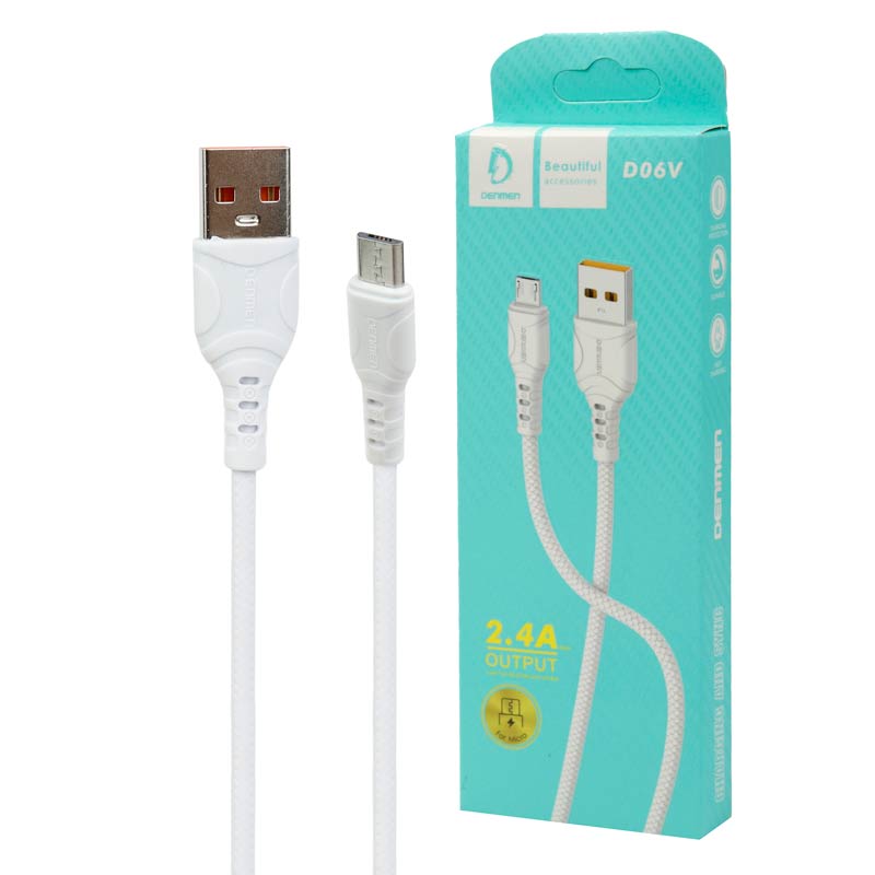 کابل میکرو یو اس بی فست شارژ Denmen D06V 2.4A 1m