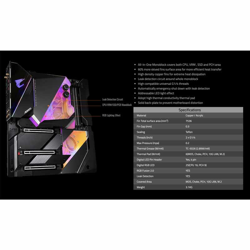 مادربرد گیگابایت AORUS XTREME WATERFORCE Z490 DDR4