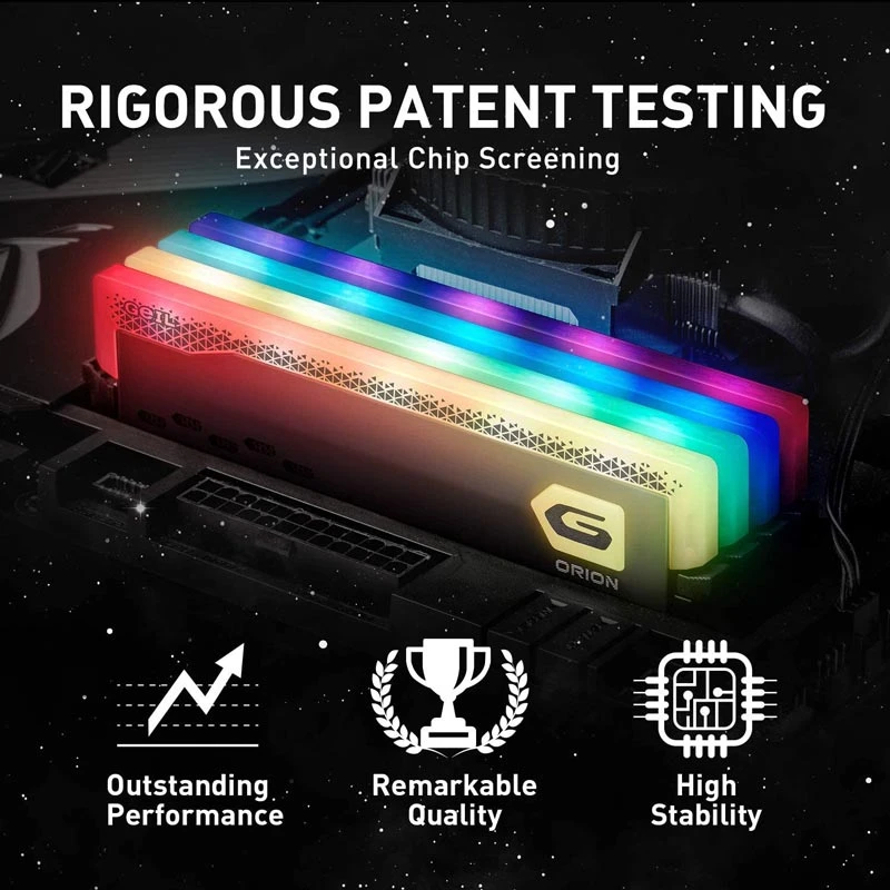رم کامپیوتر Geil Orion RGB DDR4 32GB 3200MHz CL16 Dual