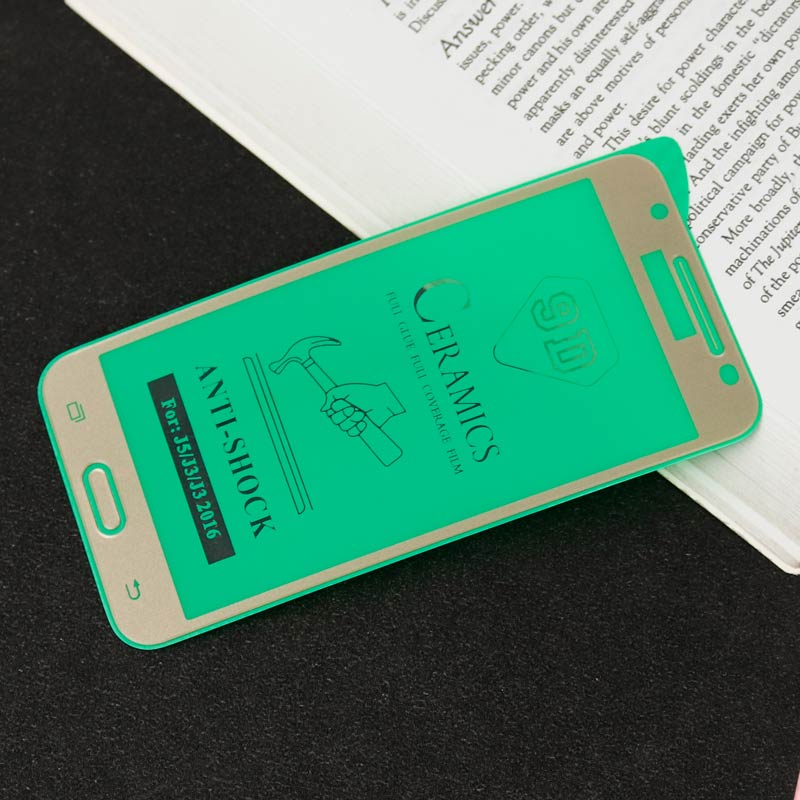 گلس سرامیکی براق Samsung J5 طلایی