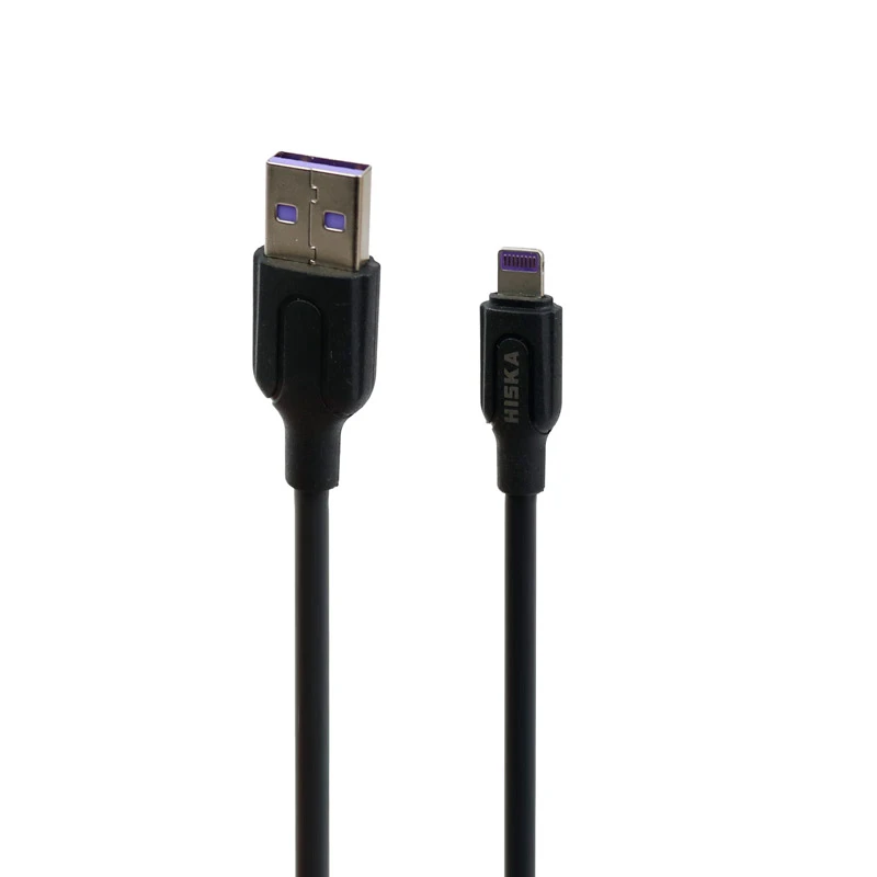 شارژر فندکی فست شارژ Hiska CC-307Q 3A QC3 + کابل آیفونی