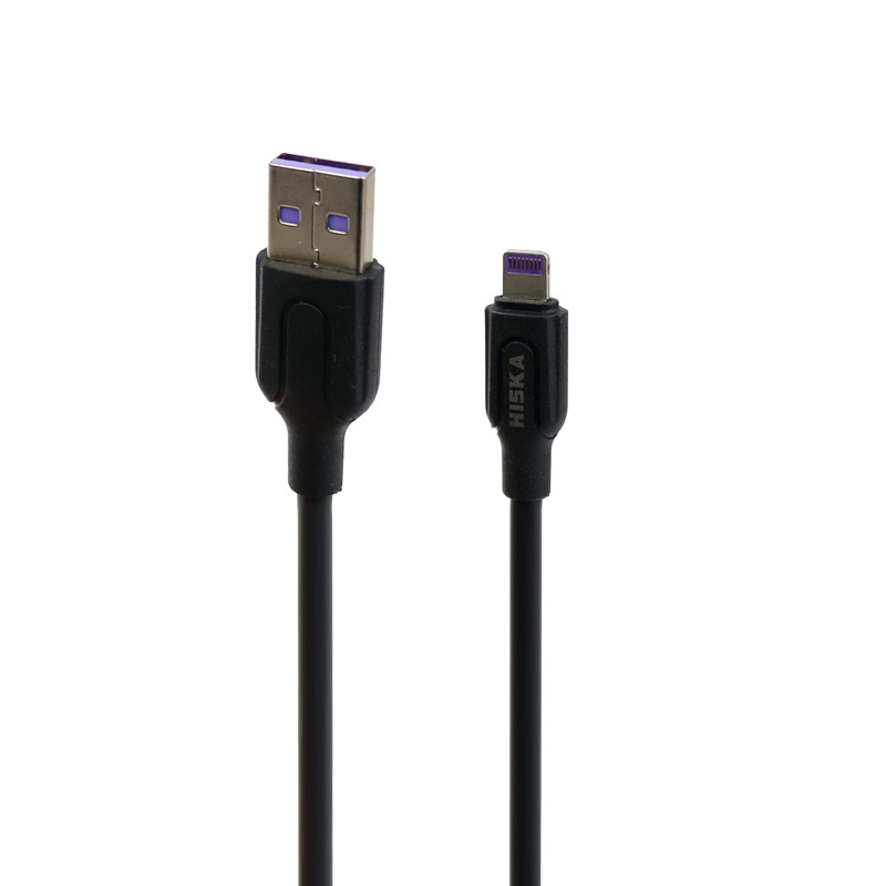 شارژر فندکی فست شارژ Hiska CC-307Q 3A QC3 PD + کابل آیفونی