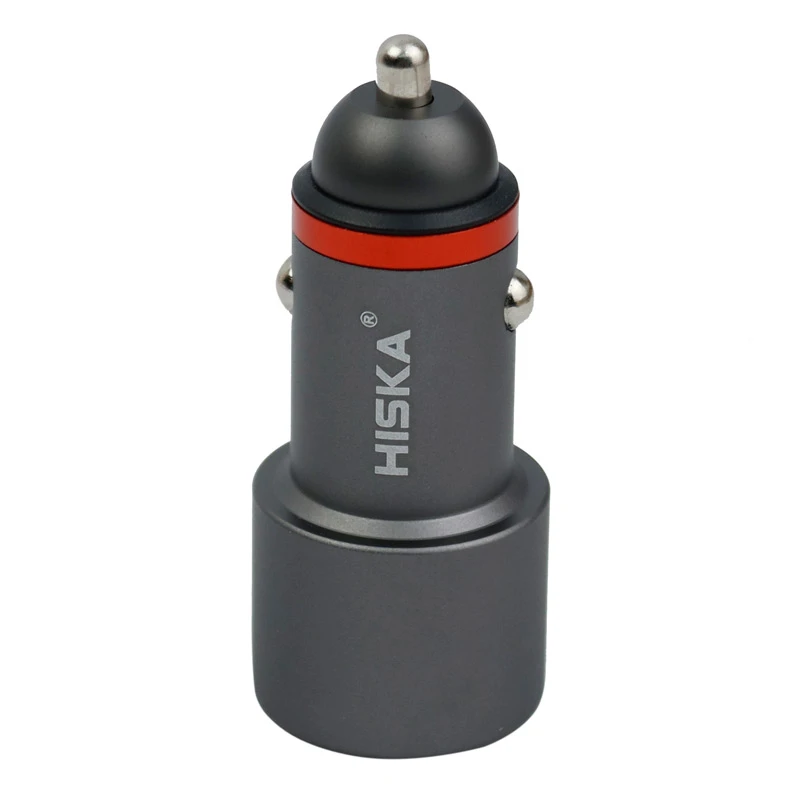 شارژر فندکی فست شارژ Hiska CC-307Q 3A QC3 + کابل آیفونی