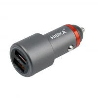 شارژر فندکی فست شارژ Hiska CC-307Q 3A QC3 PD + کابل Type-C
