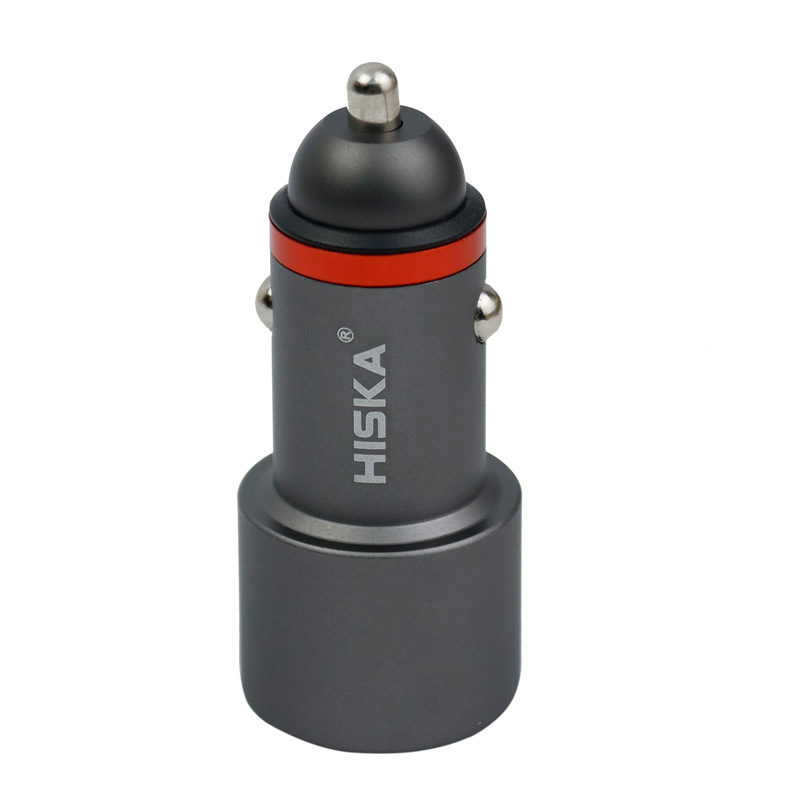 شارژر فندکی فست شارژ Hiska CC-307Q 3A QC3 PD + کابل Type-C