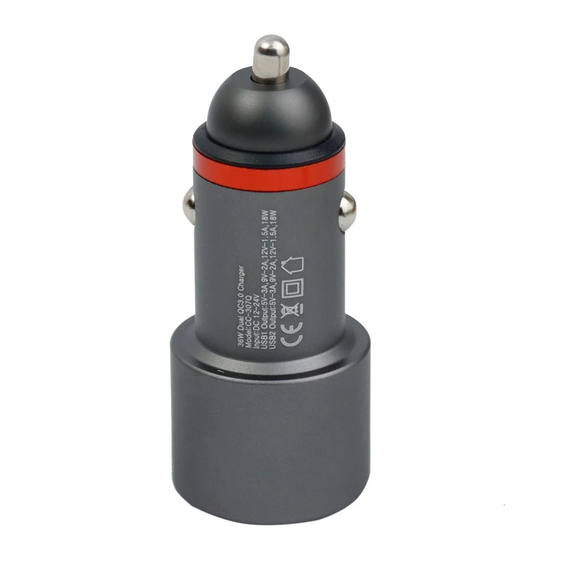 شارژر فندکی فست شارژ Hiska CC-307Q 3A QC3 + کابل Type-C