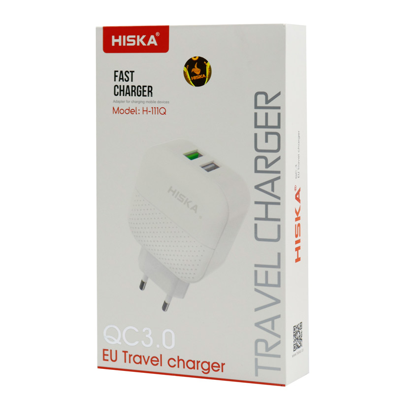 شارژر دیواری فست شارژ Hiska H-111Q QC3 3A + کابل میکرو یو اس بی