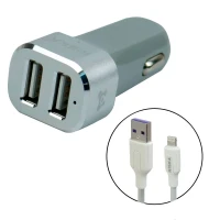 شارژر فندکی Hiska KL-C48 4.8A + کابل آیفونی