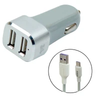 شارژر فندکی Hiska KL-C48 4.8A + کابل Type-C