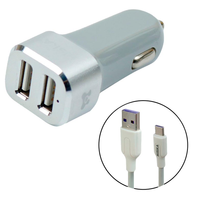 شارژر فندکی Hiska KL-C48 4.8A + کابل Type-C