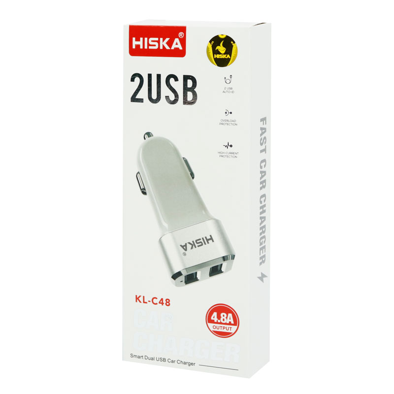 شارژر فندکی Hiska KL-C48 4.8A + کابل Type-C