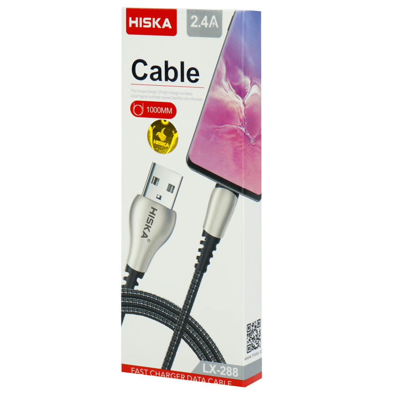 کابل میکرو یو اس بی فست شارژ Hiska LX-288 2.4A 1m