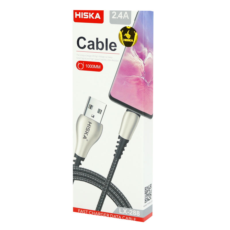 کابل تایپ سی فست شارژ Hiska LX-288 2.4A 1m