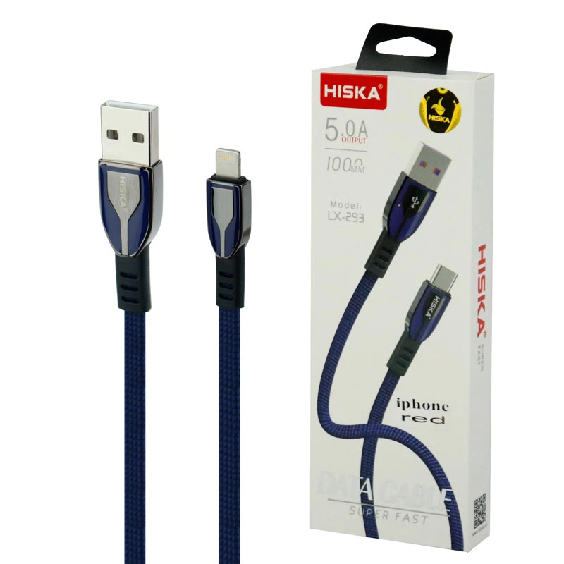 کابل آیفونی فست شارژ Hiska LX-293 5A 1m