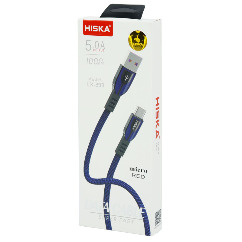 کابل میکرو یو اس بی فست شارژ Hiska LX-293 5A 1m