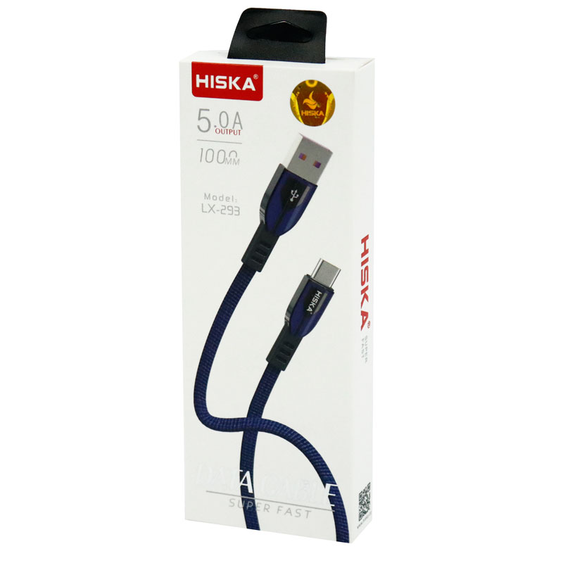 کابل تایپ سی فست شارژ Hiska LX-293 5A 1m