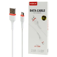 کابل میکرو یو اس بی فست شارژ Hiska LX-728R 2.4A 1m